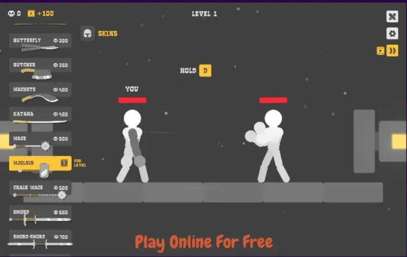 Ragdoll Hit gameplay — stickman combat with ragdoll physics and grab mechanic